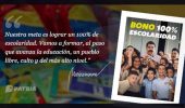 el bono 100% escolaridad se entrega a las jefas y jefes de hogares de la patria que tengan niño en edad escolar