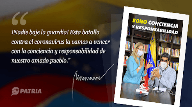 El monto del bono Conciencia y Responsabilidad es de 1.200.000 bolívares, que les será transferido a su monedero Patria.